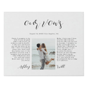 Romantic Photo Anniversary Wedding Vow Faux Canvas Print
