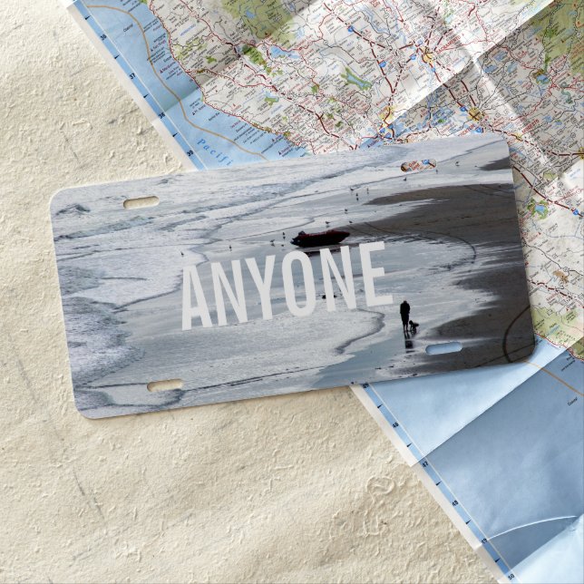 Romantic Photo Beach Scene | Personalized License Plate (In Situ)