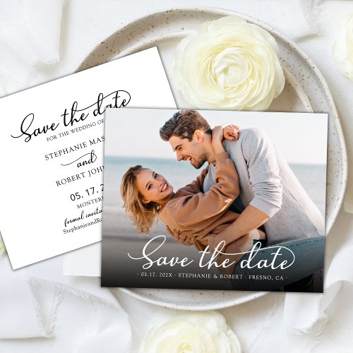 Romantic Photo Budget Wedding Save The Date Card