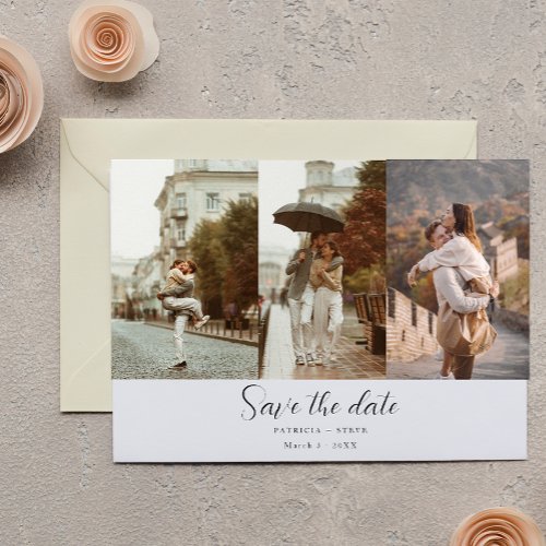 Romantic Photo Collage Save the Date Wedding