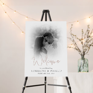 Romantic photo gradient wedding welcome sign