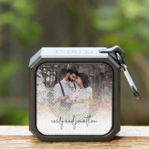 Romantic Photo Overlay Couples Names Bluetooth Speaker