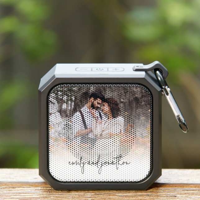 Romantic Photo Overlay Couples Names Bluetooth Speaker (Insitu(Outdoor))