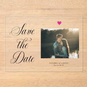 Romantic Photo Save the Date Acrylic Invitations