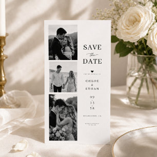 Romantic Photo Strip Save the Date Wedding Card.