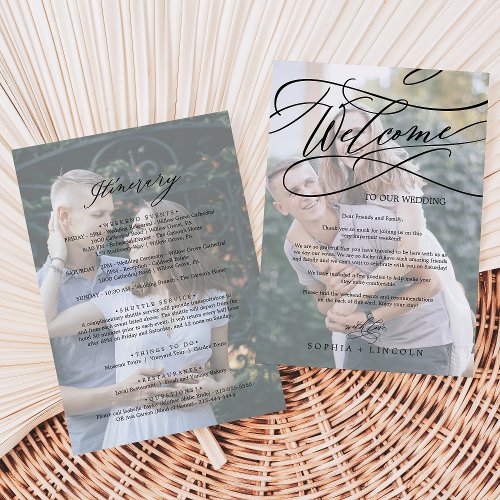 Romantic Photo Wedding Welcome Letter  Itinerary