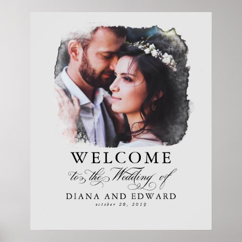 Romantic Photo Wedding Welcome Sign