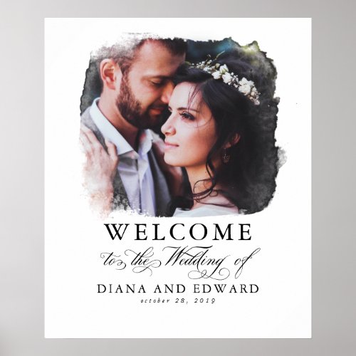 Romantic Photo Wedding Welcome Sign