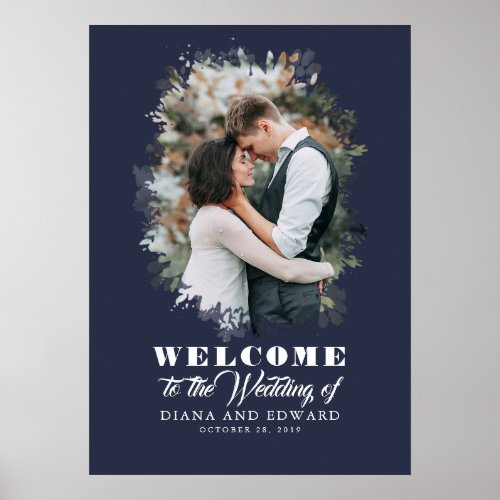 Romantic Photo Wedding Welcome Sign