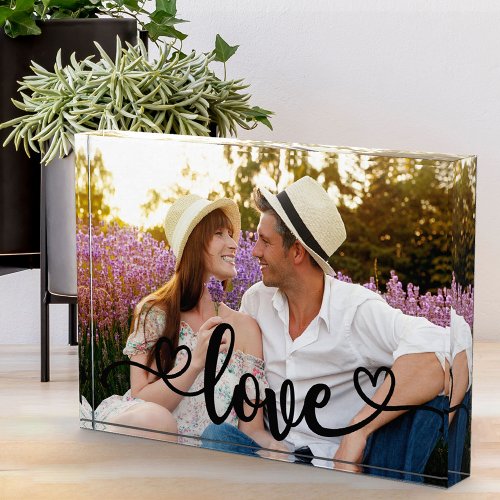 Romantic Photo with Love and Hearts Calligraphy