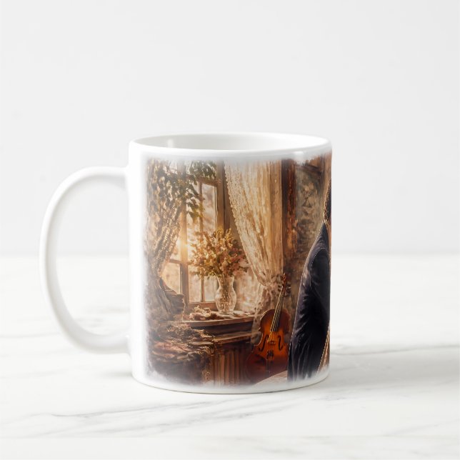 Romantic Piano Duet Keepsake Treasure Mug (Left)