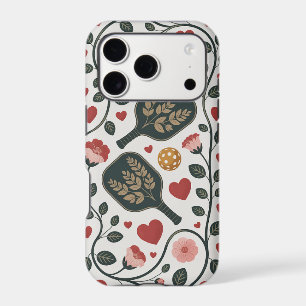 Romantic Pickleball Court With Floral Vines iPhone 17 Pro Case