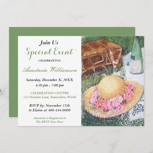 ROMANTIC PICNIC IN THE PARK PARTY  INVITE