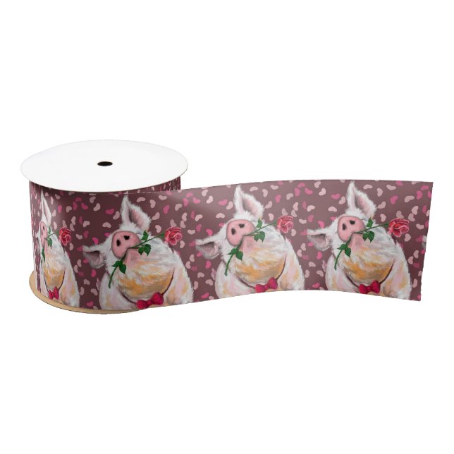 Romantic Pig Funny Ribbon (Spool)