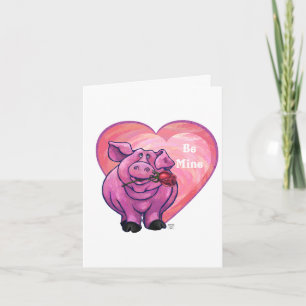 Romantic Pig Valentine's Day Holiday Card