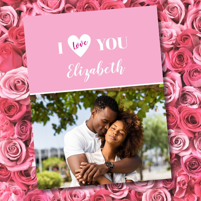Romantic Pink 5 Photo I Love You Valentine's Day Card (Creator Uploaded)