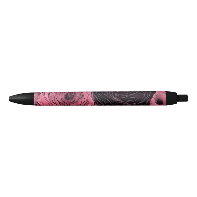 Romantic Pink and Black Gothic Roses Pen (Front)