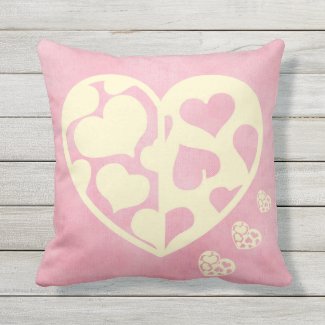 Romantic Pink and Cream Hearts Valentine's Day