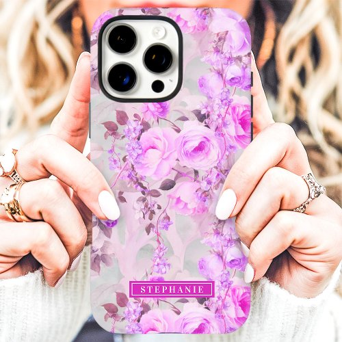 Romantic Pink And Lavender Name Iphone 16 Pro Max Case