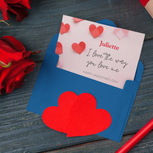 Romantic Pink and Red Heart Valentine's Day card