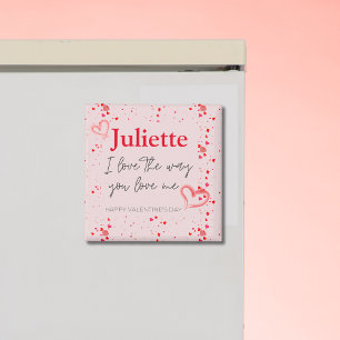 Romantic Pink and Red Heart Valentine's Day Magnet