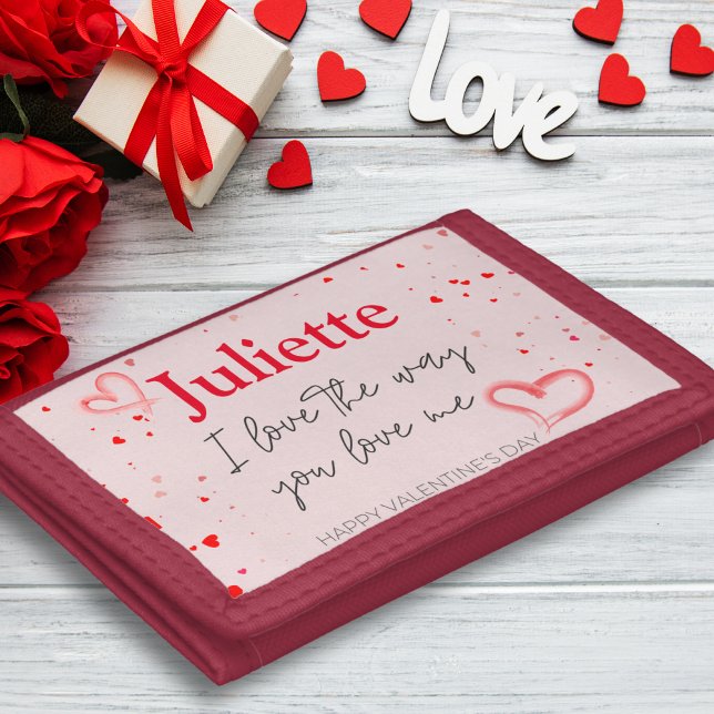 Romantic Pink and Red Heart Valentine's Day Trifold Wallet (Romantic Pink and Red Heart Valentine's Day Trifold Wallet)