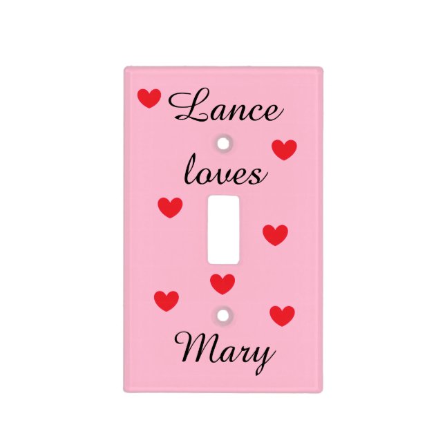 Romantic Pink and Red Light Switch Cover (Front)