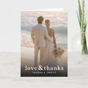 Romantic Pink Beach Photo Letterpress Thank You Card