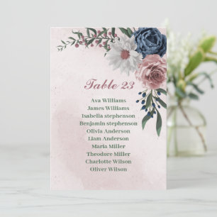 romantic pink blue white greenery seating chart  invitation