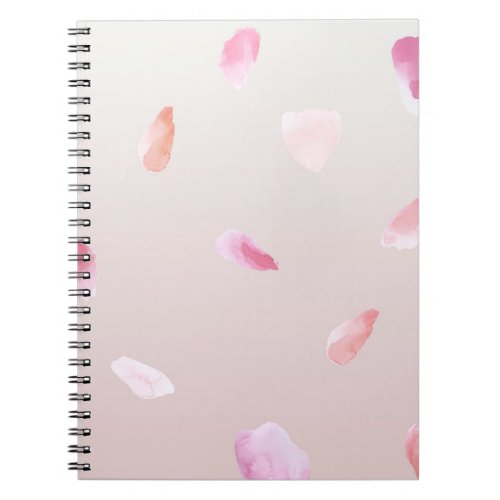 Romantic Pink Blush Rose Petal Floral Notebook