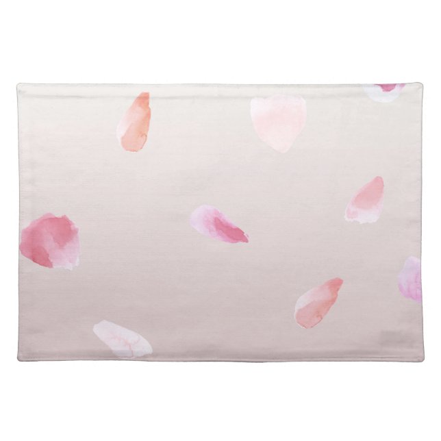 Romantic Pink Blush Rose Petal Floral Placemat (Front)