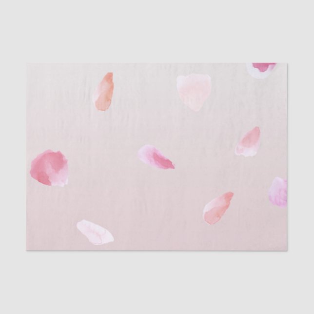 Romantic Pink Blush Rose Petal Floral Tissue Paper (Front)