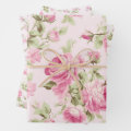 Romantic Pink Cabbage Rose | Shabby Cottage Wrapping Paper Sheets | Zazzle