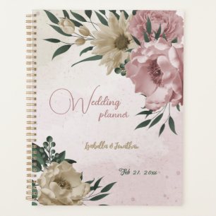 romantic pink & champagne flowers wedding planner
