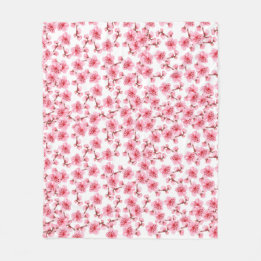Romantic pink Cherry blosson Fleece Blanket