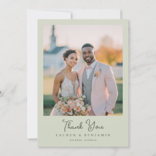 Romantic Pink Contemporary Photo Thank You Card