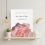 Romantic Pink Coral Rose Savor The Memory Wedding Picture Ledge<br><div class="desc">Romantic Pink Coral Rose Savor The Memory Picture Ledge Wedding Keepsake</div>