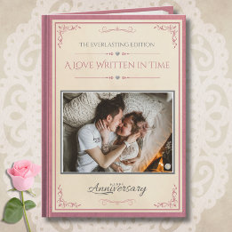 Romantic Pink Cream Vintage Storybook Anniversary Card