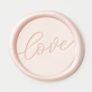 Romantic Pink Cursive Love Stamp Wax Seal Sticker