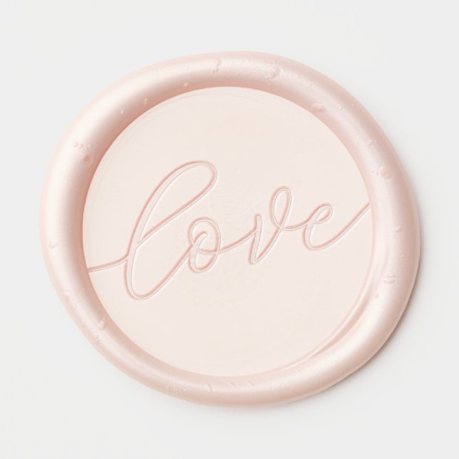 Romantic Pink Cursive Love Stamp Wax Seal Sticker (Front)