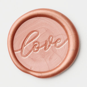 Romantic Pink Cursive Love Stamp Wax Seal Sticker