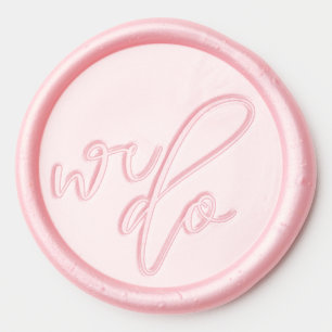Romantic Pink Cursive Wedding Wax Seal Sticker