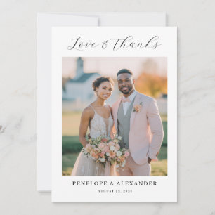 Romantic Pink Elegante Photo Thank You Card