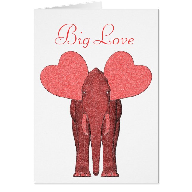 Romantic Pink Elephant Cards (Front)