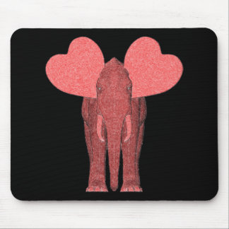 Romantic Pink Elephant Mouse Pad