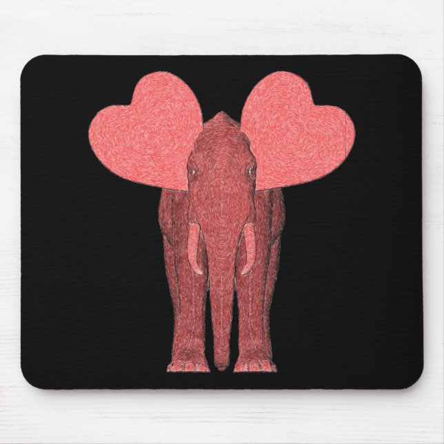 Romantic Pink Elephant Mouse Pad (Front)