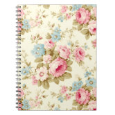 Seamless Vintage Rose Floral Pattern-80037 Notebook | Zazzle