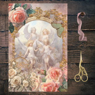 Romantic Pink FairyCore Roses Luna Moth Fairies