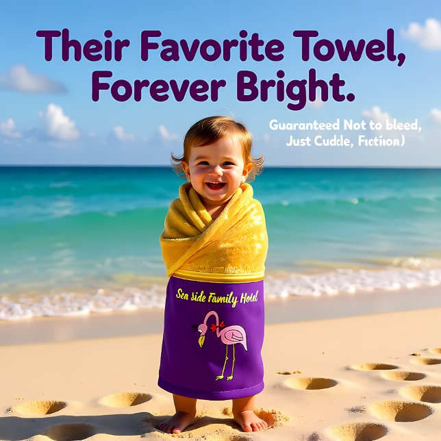 Romantic Pink Flamingos with gold foil purple Bath Towel Set (Creator Uploaded)