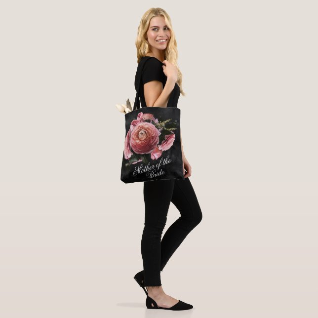 Romantic Pink Floral Bouquet Mother of the Bride Tote Bag (On Model)